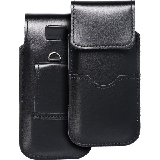 Royal - Leather Universal Flap Pocket / Black - Size M - Iphone 5 / Nokia S5610 / Lumia 230 OEM