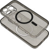 Clear Mag Cover Case With Camera Protection Compatible With Magsafe For Iphone 14 Black Glitter OEM