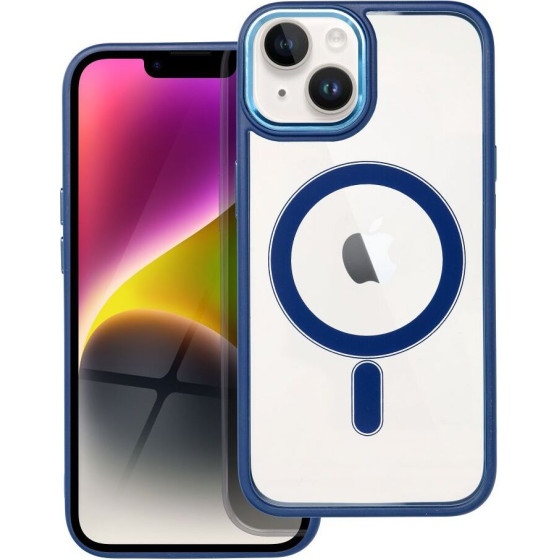 Color Edge Mag Cover Case Compatible With Magsafe For Iphone 14 Navy Blue OEM