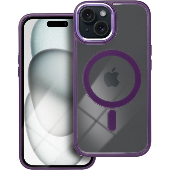 Color Edge Mag Cover Case Compatible With Magsafe For Iphone 15 Deep Purple OEM