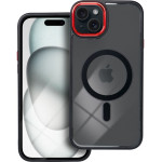 Color Edge Mag Cover Case Compatible With Magsafe For Iphone 15 Plus Black Red OEM