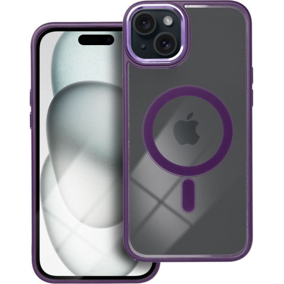 Color Edge Mag Cover Case Compatible With Magsafe For Iphone 15 Plus Deep Purple OEM