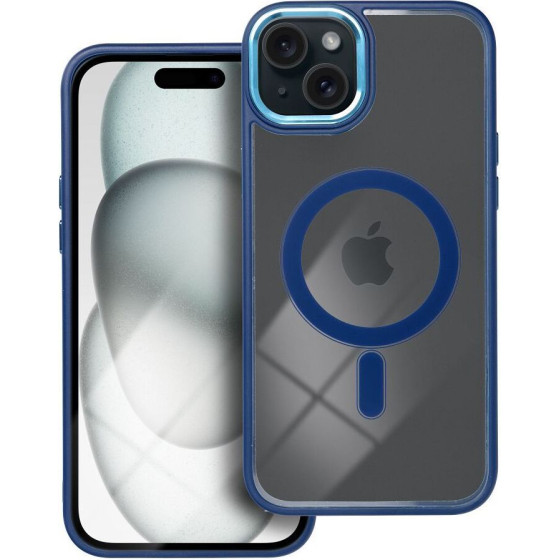 Color Edge Mag Cover Case Compatible With Magsafe For Iphone 15 Plus Navy Blue OEM