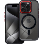 Color Edge Mag Cover Case Compatible With Magsafe For Iphone 15 Pro Black Red OEM