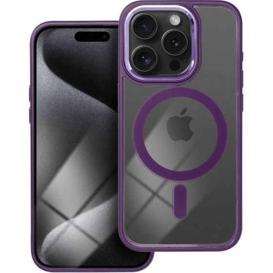 Color Edge Mag Cover Case Compatible With Magsafe For Iphone 15 Pro Deep Purple OEM