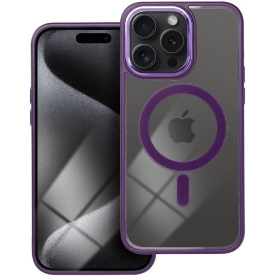 Color Edge Mag Cover Case Compatible With Magsafe For Iphone 15 Pro Max Deep Purple OEM
