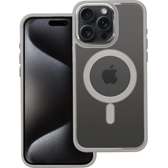 Color Edge Mag Cover Case Compatible With Magsafe For Iphone 15 Pro Max Titatnium Grey OEM