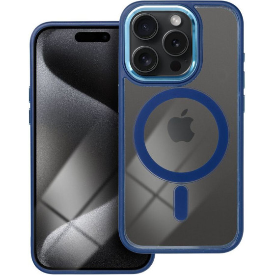 Color Edge Mag Cover Case Compatible With Magsafe For Iphone 15 Pro Navy Blue OEM