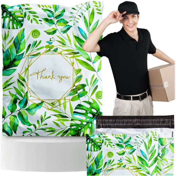 Courier Foil Envelopes 255 x 370 Mm Pattern With The Inscription ''Thank you'' RC131 50 Pcs Multicolor OEM