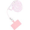 Crystal Diamond Pendant For The Phone / Cord Length 74cm (37cm In The loop) / On Neck - Lite Pink OEM