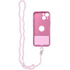 Crystal Diamond Pendant For The Phone / Cord Length 74cm (37cm In The loop) / On Neck - Lite Pink OEM