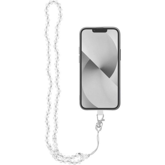 Crystal Diamond Pendant For The Phone / Cord Length 74cm (37cm In The loop) / On Neck - White OEM