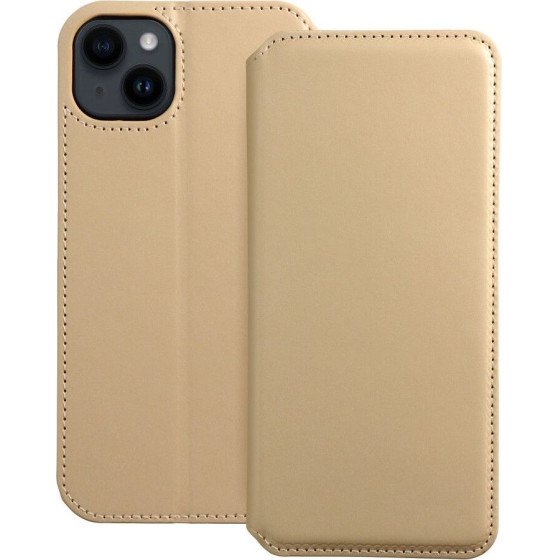 Dual Pocket Book Case For Iphone 14 Plus Gold OEM