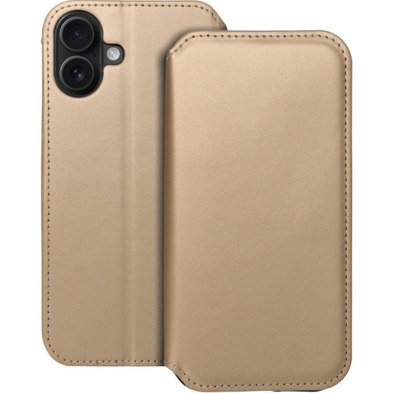 Dual Pocket Book Case For Iphone 16 Plus Gold OEM