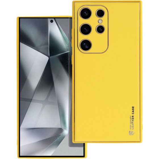 Leather Case For Samsung S24 Ultra Yellow OEM