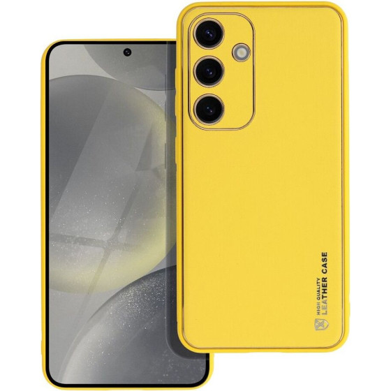 Leather Case For Samsung S24 Yellow OEM