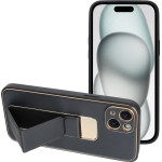 Leather Case Kickstand For Iphone 15 Plus Black OEM
