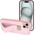 Leather Case Kickstand For Iphone 15 Plus Pink OEM