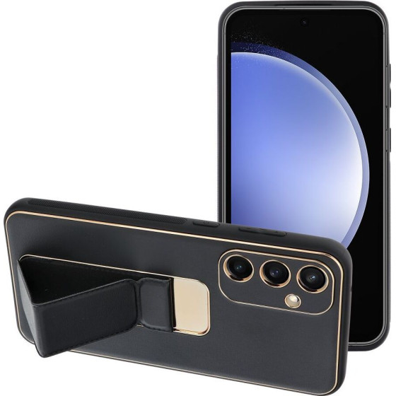 Leather Case Kickstand For Samsung S24 Fe Black OEM
