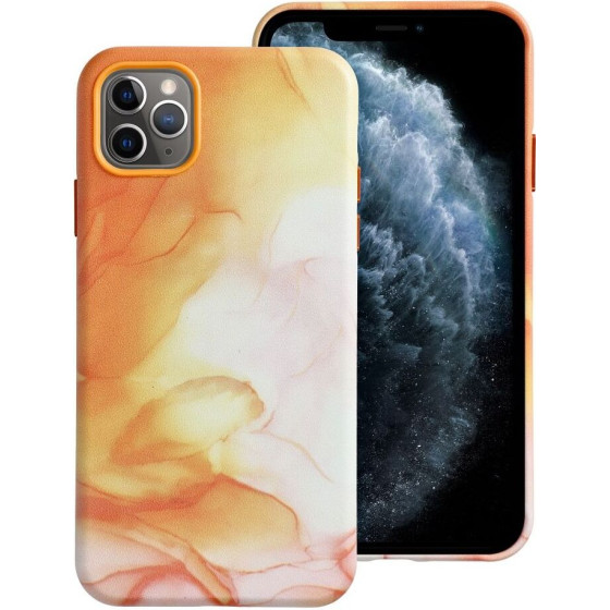 Leather Mag Cover Case For Iphone 11 Pro Max Orange Splash OEM