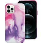 Leather Mag Cover Case For Iphone 12 Pro Purple Splash OEM