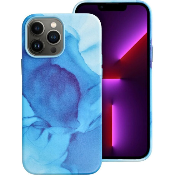 Leather Mag Cover Case For Iphone 13 Pro Max Blue Splash OEM