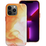 Leather Mag Cover Case For Iphone 13 Pro Orange Splash OEM