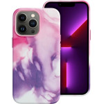 Leather Mag Cover Case For Iphone 13 Pro Purple Splash OEM