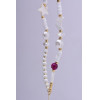 Shells Pendant For The Phone / Cord Length 44cm (22cm In The loop) / On Hand - White And Purple OEM