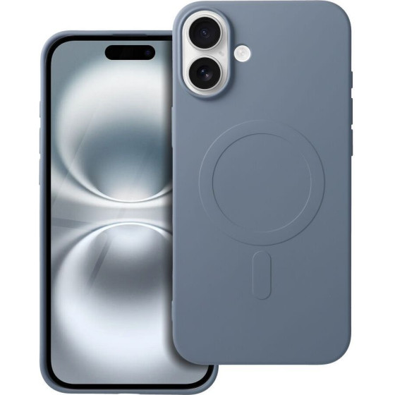 Silicone Mag Cover (Big hole) Case Compatible With Magsafe For Iphone 16 Plus Light Blue OEM