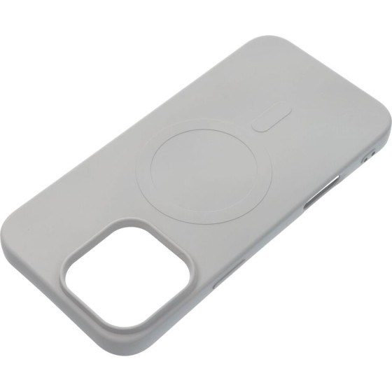 Silicone Mag Cover (Big hole) Case Compatible With Magsafe For Iphone 16 Pro Max Grey Titanium OEM