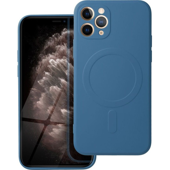 Silicone Mag Cover Case Compatible With Magsafe For Iphone 11 Pro Blue OEM