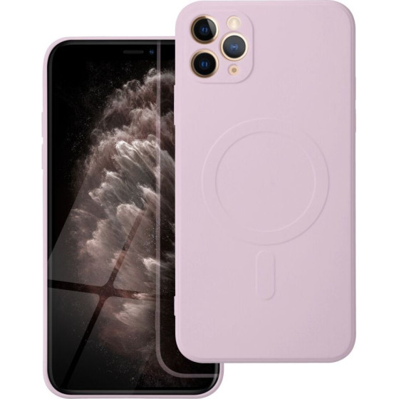 Silicone Mag Cover Case Compatible With Magsafe For Iphone 11 Pro Max Pink OEM