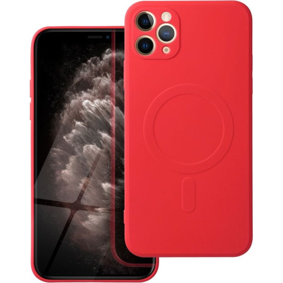 Silicone Mag Cover Case Compatible With Magsafe For Iphone 11 Pro Max Red OEM