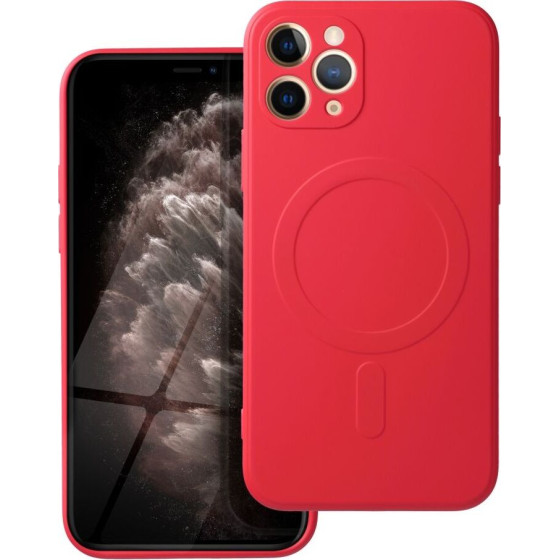 Silicone Mag Cover Case Compatible With Magsafe For Iphone 11 Pro Red OEM