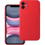 Silicone Mag Cover Case Compatible With Magsafe For Iphone 11 Red OEM