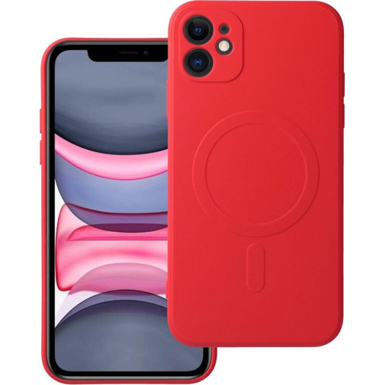 Silicone Mag Cover Case Compatible With Magsafe For Iphone 11 Red OEM