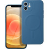 Silicone Mag Cover Case Compatible With Magsafe For Iphone 12 Blue OEM