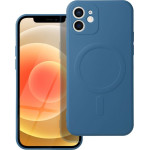 Silicone Mag Cover Case Compatible With Magsafe For Iphone 12 Blue OEM