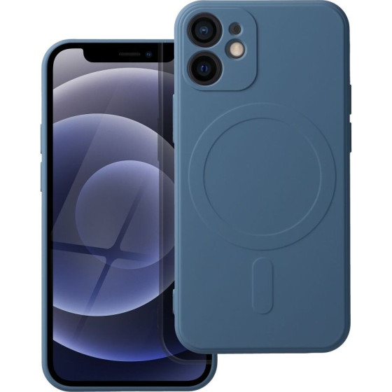 Silicone Mag Cover Case Compatible With Magsafe For Iphone 12 Mini Blue OEM