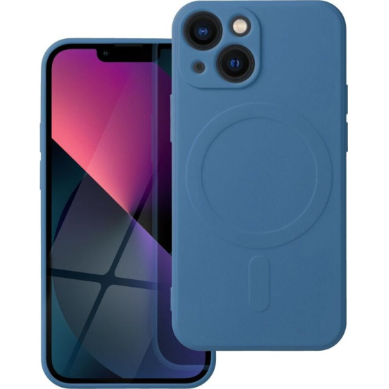 Silicone Mag Cover Case Compatible With Magsafe For Iphone 13 Mini Blue OEM