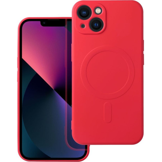 Silicone Mag Cover Case Compatible With Magsafe For Iphone 13 Red OEM