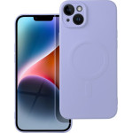Silicone Mag Cover Case Compatible With Magsafe For Iphone 14 Plus Purple OEM