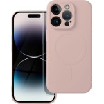 Silicone Mag Cover Case Compatible With Magsafe For Iphone 14 Pro Pink OEM