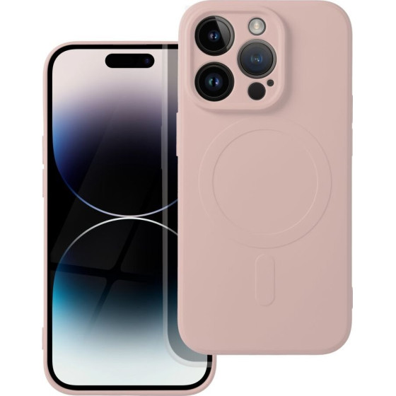 Silicone Mag Cover Case Compatible With Magsafe For Iphone 14 Pro Pink OEM