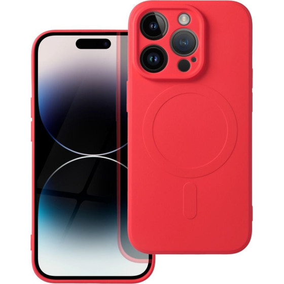 Silicone Mag Cover Case Compatible With Magsafe For Iphone 14 Pro Red OEM