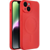 Silicone Mag Cover Case Compatible With Magsafe For Iphone 14 Red OEM