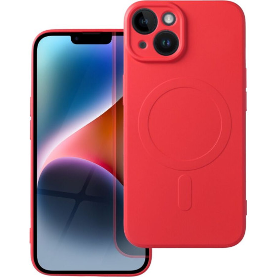 Silicone Mag Cover Case Compatible With Magsafe For Iphone 14 Red OEM