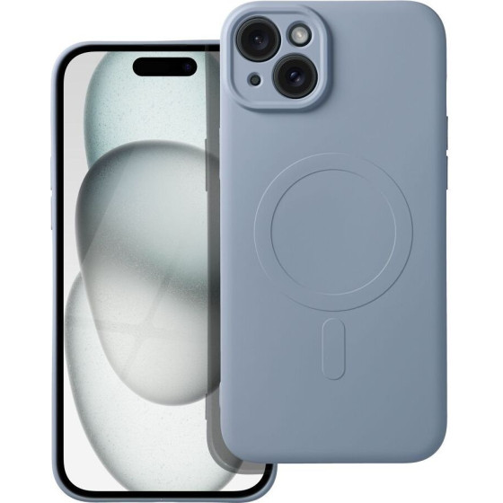 Silicone Mag Cover Case Compatible With Magsafe For Iphone 15 Plus Light Blue OEM