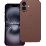 Silicone Mag Cover Case Compatible With Magsafe For Iphone 16 Plus Brown OEM
